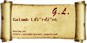 Galamb Lóránt névjegykártya